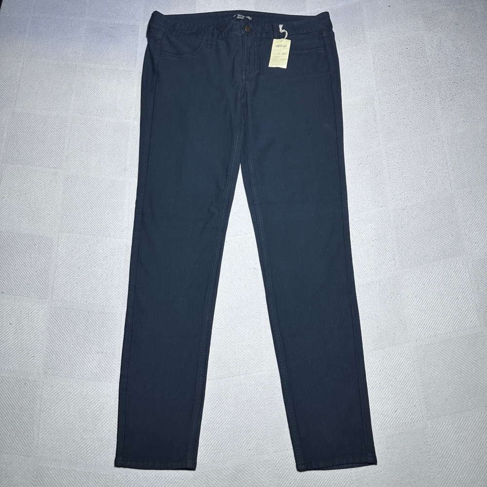 NEW Aerie Skinny Pants Womens 10 Cotton Stretch Dark Navy Blue Dyed Basic Casual